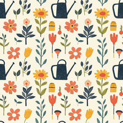 Sow and Tell Gardening Pattern 4 Quilting Cotton Fabric