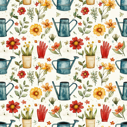 Sow and Tell Gardening Pattern 6 Quilting Cotton Fabric