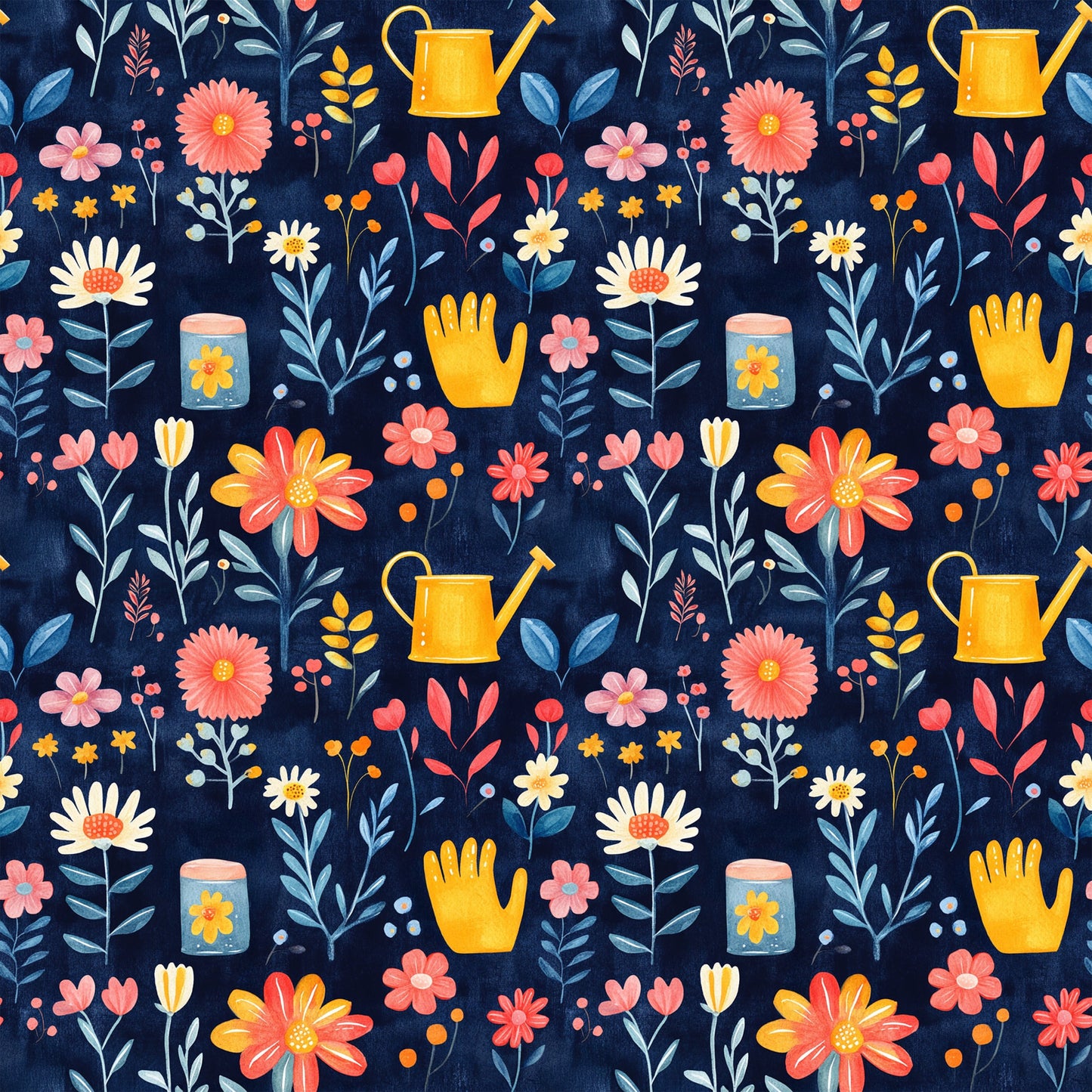 Sow and Tell Gardening Pattern 9 Quilting Cotton Fabric