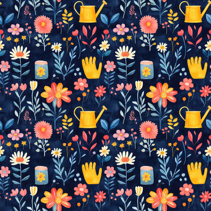 Sow and Tell Gardening Pattern 9 Quilting Cotton Fabric