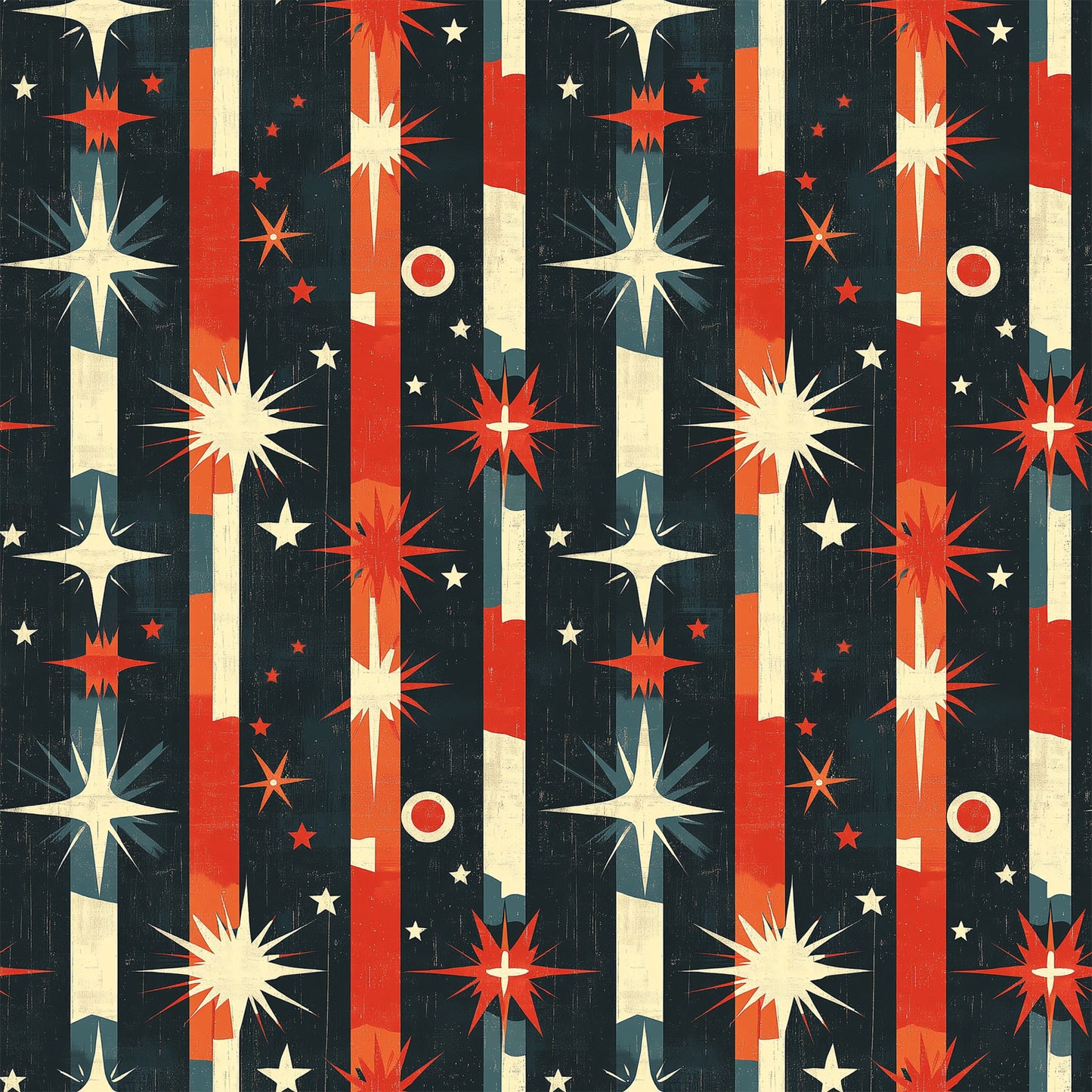 Sparkleworks Mid-Century 4th of July Pattern 6 Quilting Cotton Fabric