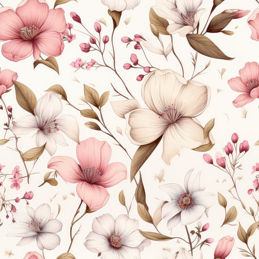 Sparse Flowers Pattern 1 Quilting Cotton Fabric