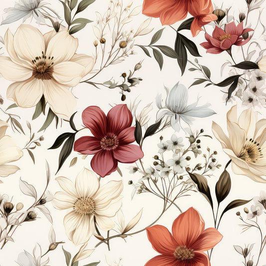Sparse Flowers Pattern 12 Quilting Cotton Fabric
