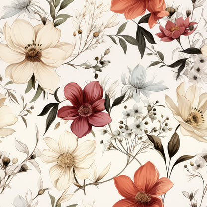 Sparse Flowers Pattern 12 Quilting Cotton Fabric