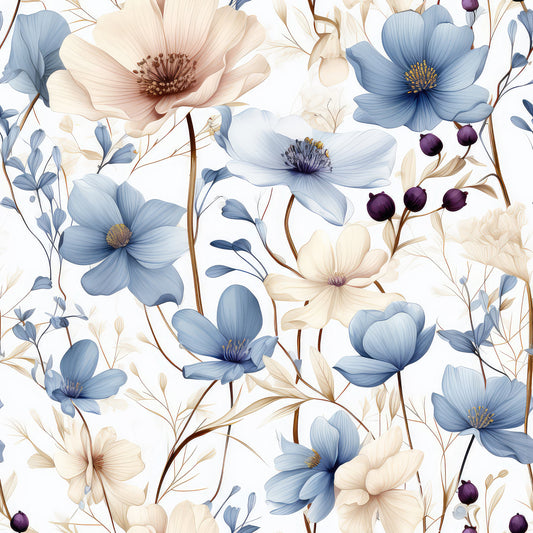 Sparse Flowers Pattern 3 Quilting Cotton Fabric