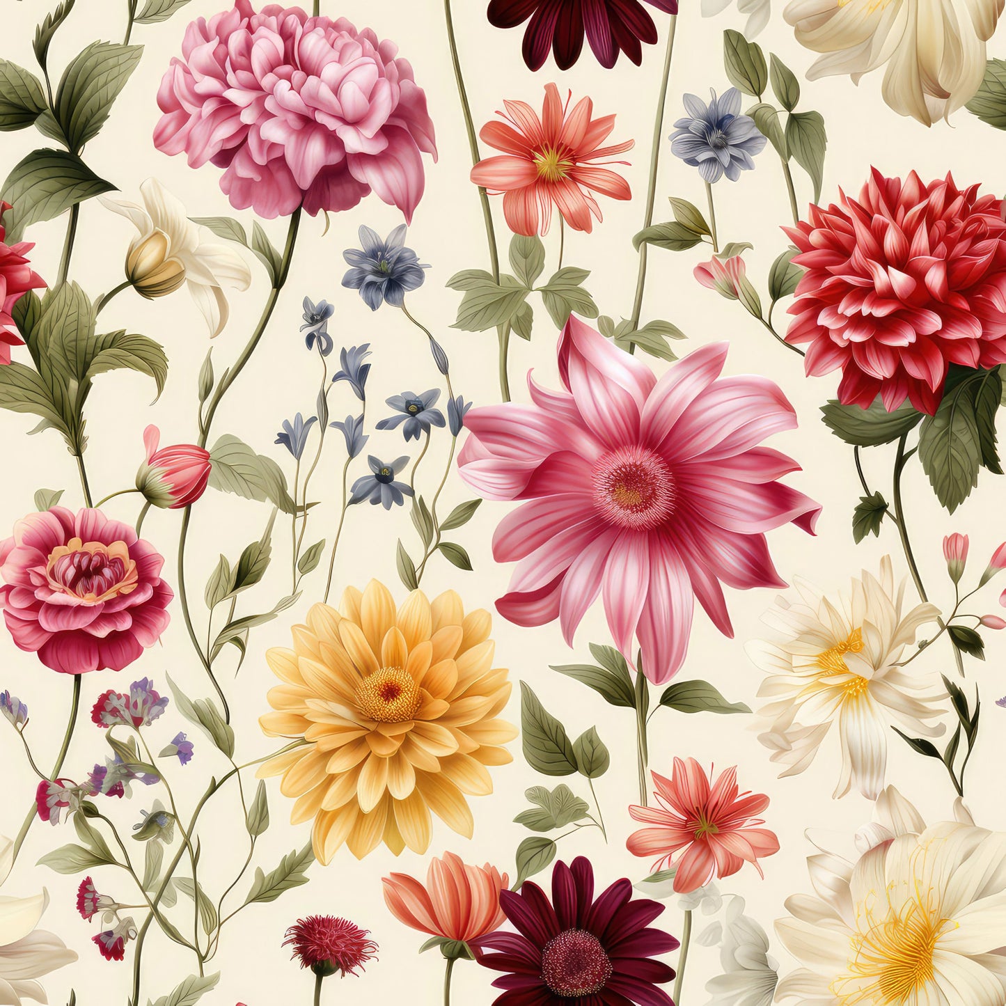 Sparse Flowers Pattern 5 Quilting Cotton Fabric