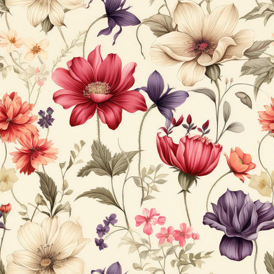 Sparse Flowers Pattern 6 Quilting Cotton Fabric