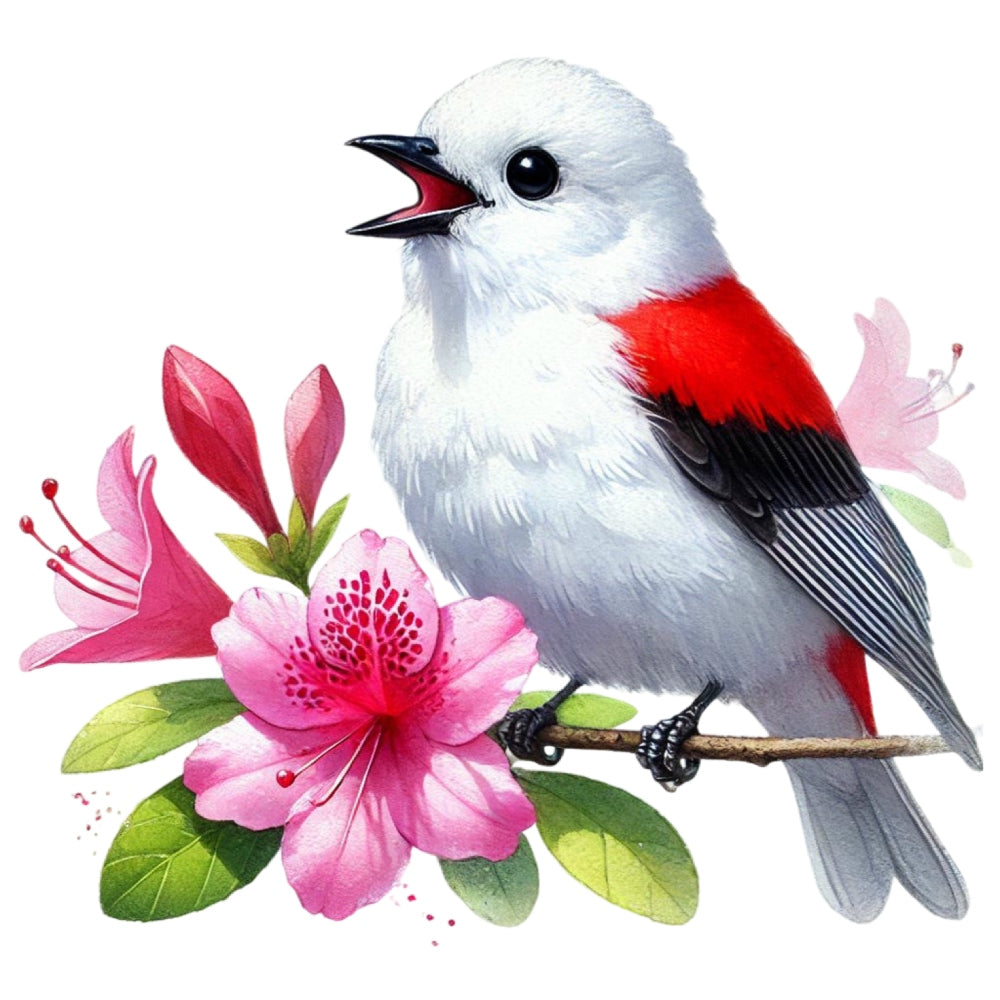 Spring Birds and Flowers Fabric Panel 15