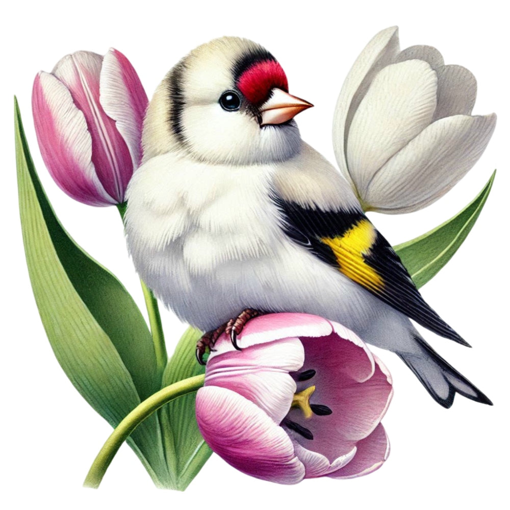 Spring Birds and Flowers Fabric Panel 16
