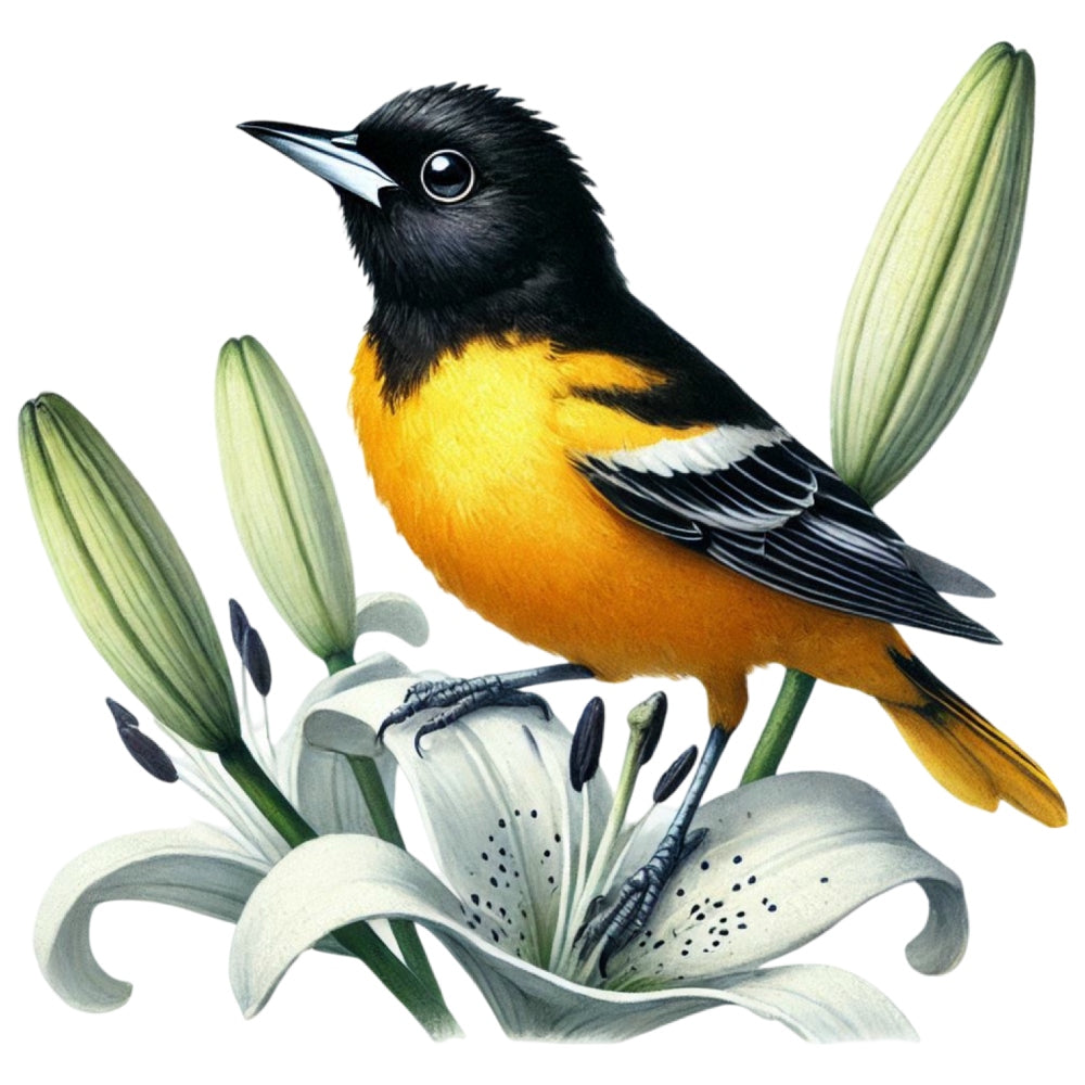 Spring Birds and Flowers Fabric Panel 17