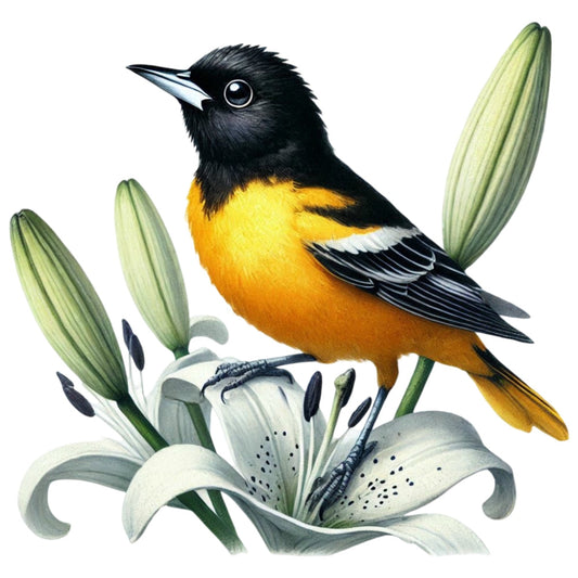 Spring Birds and Flowers Fabric Panel 17