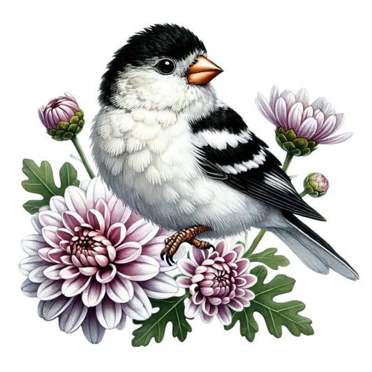 Spring Birds and Flowers Fabric Panel 2