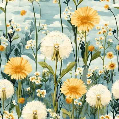 Spring Dandelions Pattern 2 Quilting Cotton Fabric