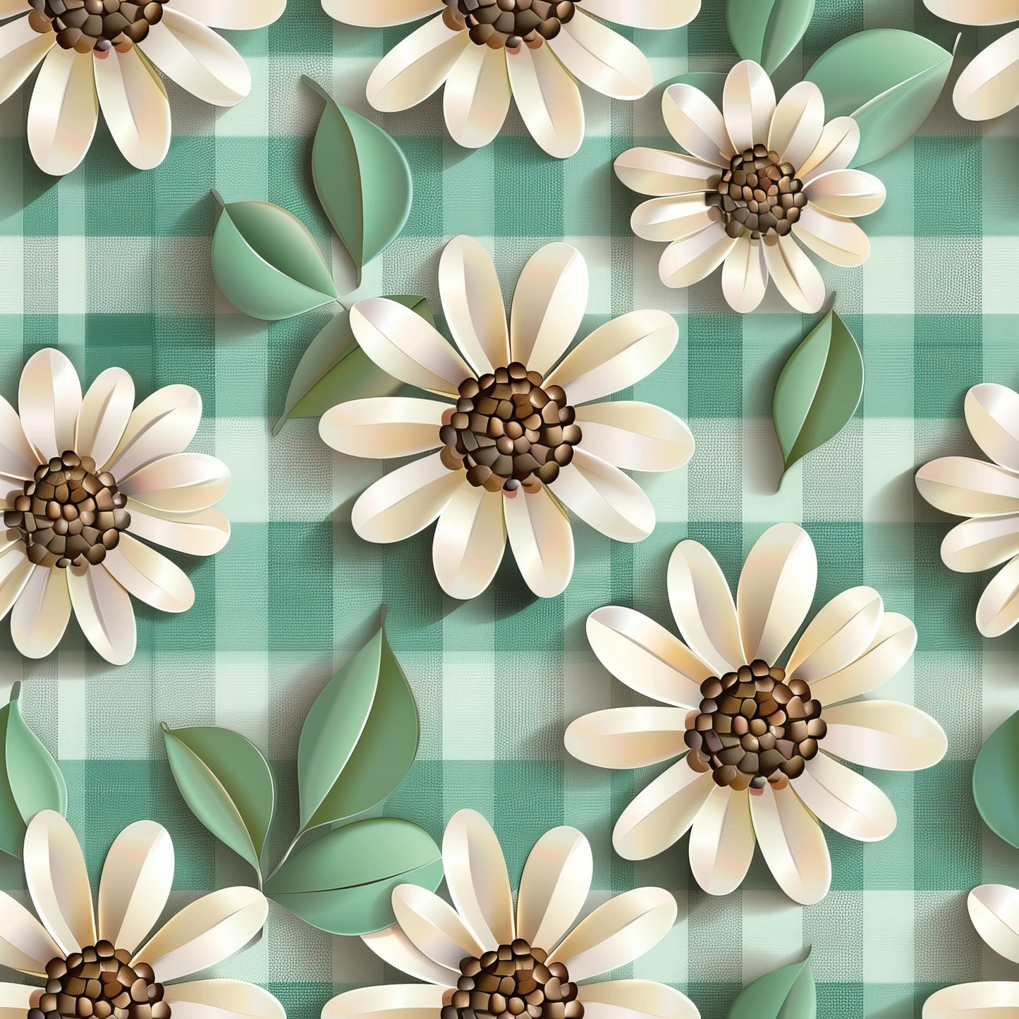 Spring Floral Plaid Pattern 11 Quilting Cotton Fabric