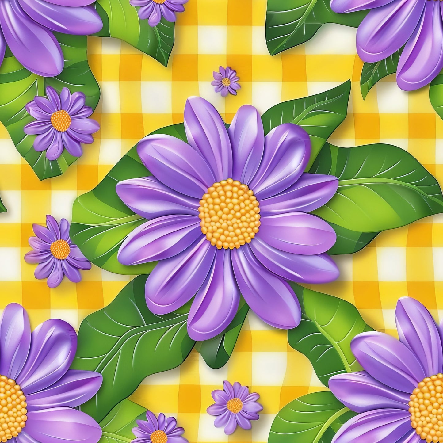 Spring Floral Plaid Pattern 14 Quilting Cotton Fabric