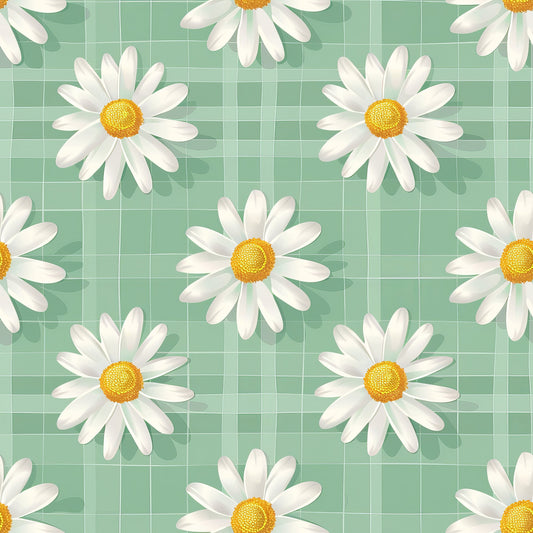 Spring Floral Plaid Pattern 17 Quilting Cotton Fabric