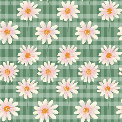 Spring Floral Plaid Pattern 18 Quilting Cotton Fabric
