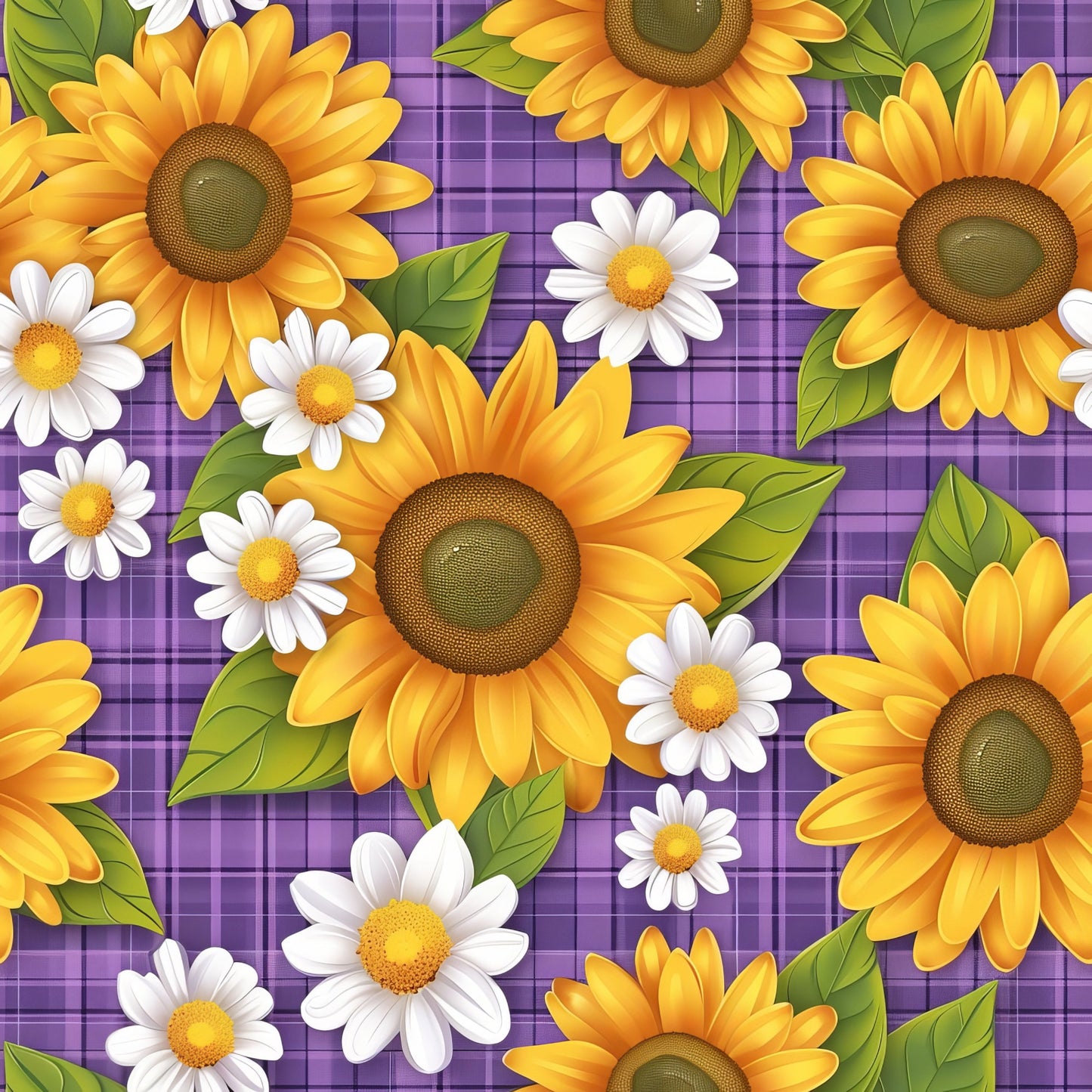 Spring Floral Plaid Pattern 19 Quilting Cotton Fabric