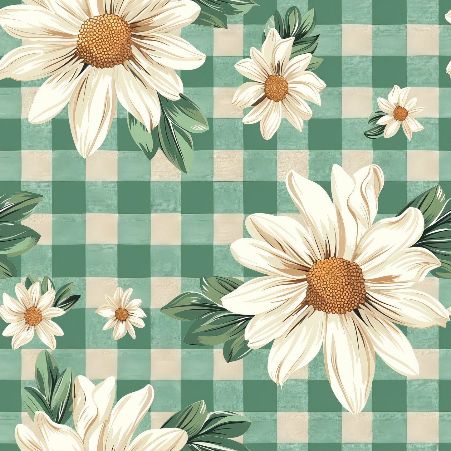 Spring Floral Plaid Pattern 2 Quilting Cotton Fabric