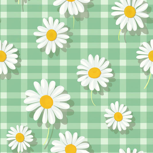Spring Floral Plaid Pattern 4 Quilting Cotton Fabric