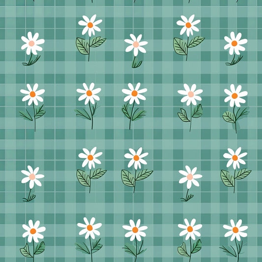 Spring Floral Plaid Pattern 6 Quilting Cotton Fabric