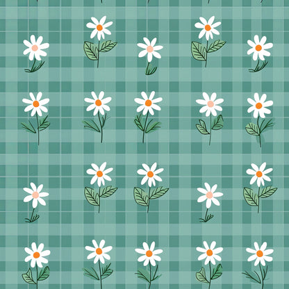 Spring Floral Plaid Pattern 6 Quilting Cotton Fabric