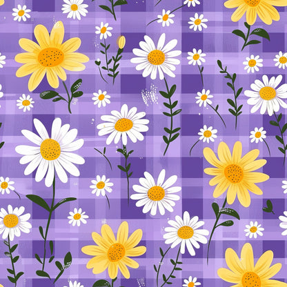 Spring Floral Plaid Pattern 9 Quilting Cotton Fabric