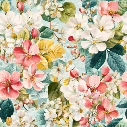 Spring Flower Decor Pattern 23 Quilting Cotton Fabric