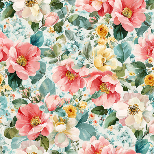 Spring Flower Decor Pattern 27 Quilting Cotton Fabric