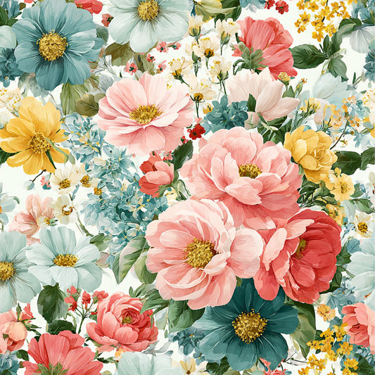 Spring Flower Decor Pattern 29 Quilting Cotton Fabric
