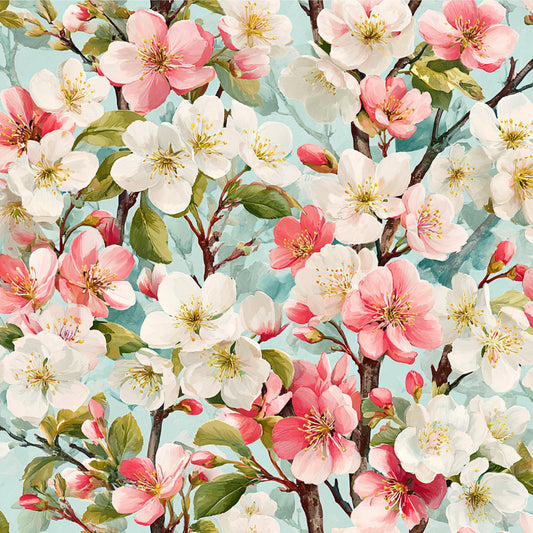 Spring Flower Decor Pattern 36 Quilting Cotton Fabric