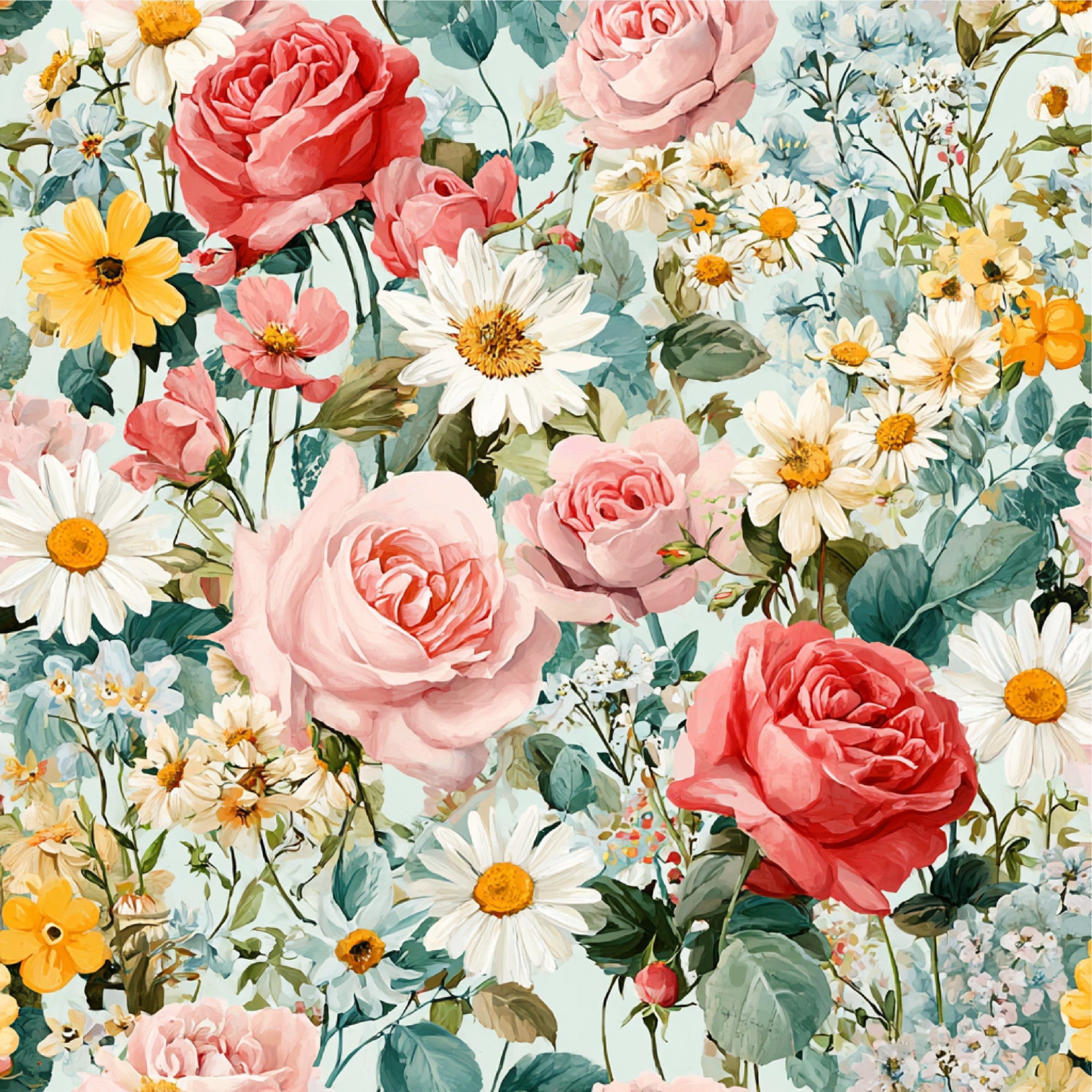 Spring Flower Decor Pattern 37 Quilting Cotton Fabric – FabricMegaStore.com