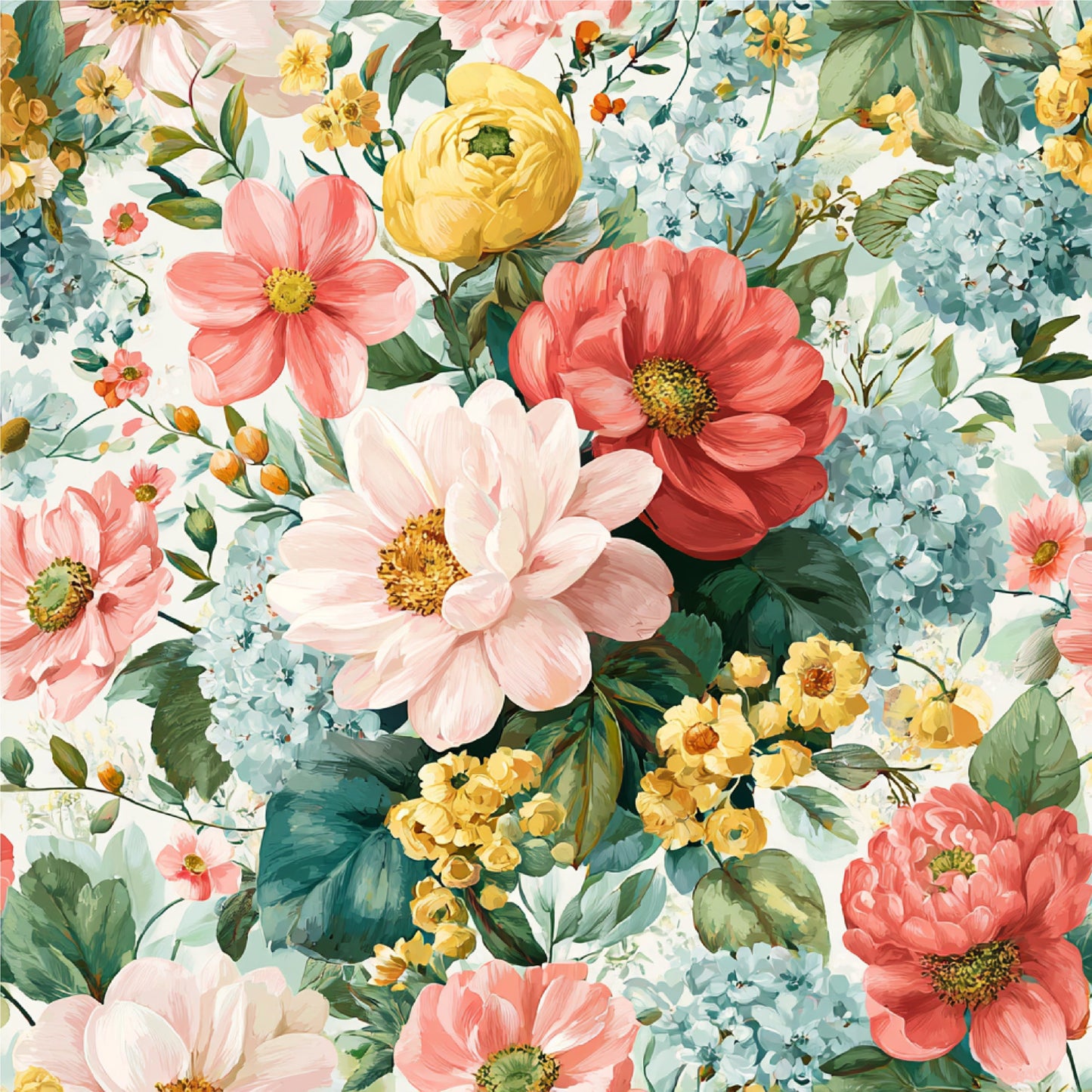 Spring Flower Decor Pattern 38 Quilting Cotton Fabric