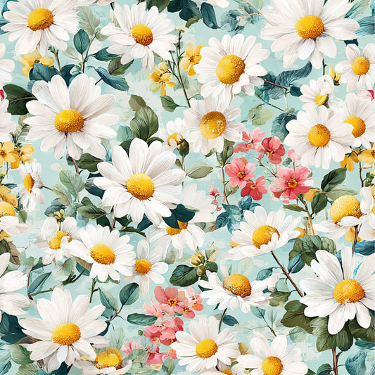 Spring Flower Decor Pattern 40 Quilting Cotton Fabric