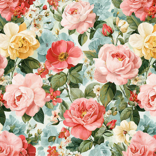 Spring Flower Decor Pattern 9 Quilting Cotton Fabric