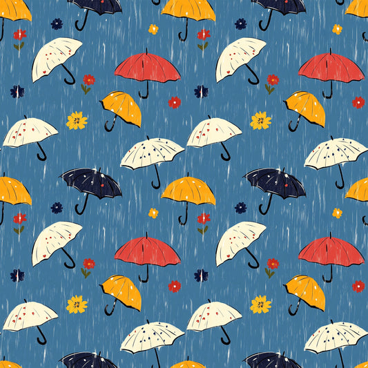 Spring Rain Umbrellas Pattern 1 Quilting Cotton Fabric