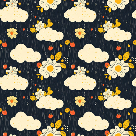 Spring Rain Umbrellas Pattern 2 Quilting Cotton Fabric
