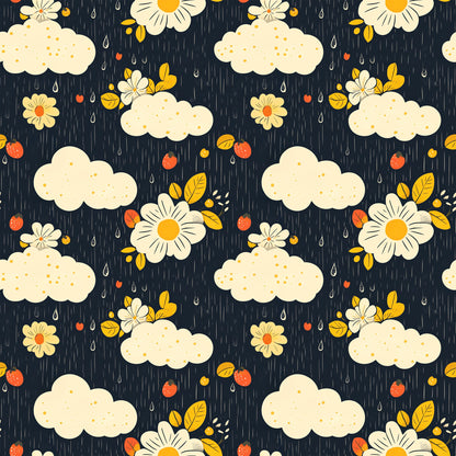 Spring Rain Umbrellas Pattern 2 Quilting Cotton Fabric