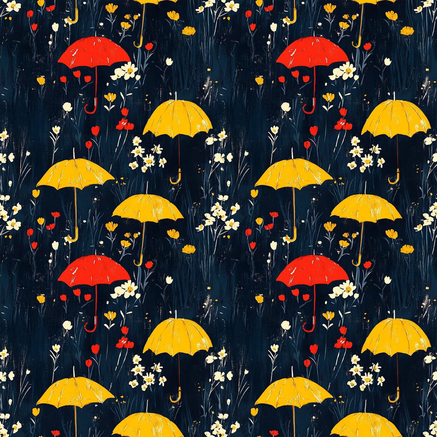 Spring Rain Umbrellas Pattern 3 Quilting Cotton Fabric