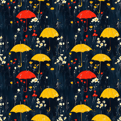Spring Rain Umbrellas Pattern 3 Quilting Cotton Fabric