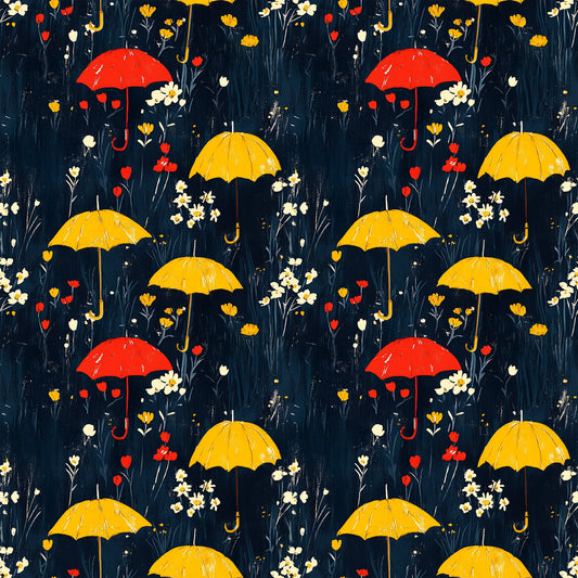 Spring Rain Umbrellas Pattern 3 Quilting Cotton Fabric