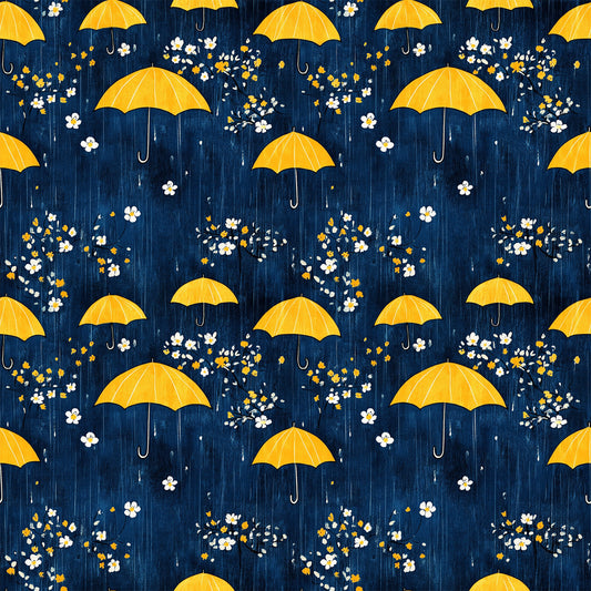 Spring Rain Umbrellas Pattern 4 Quilting Cotton Fabric