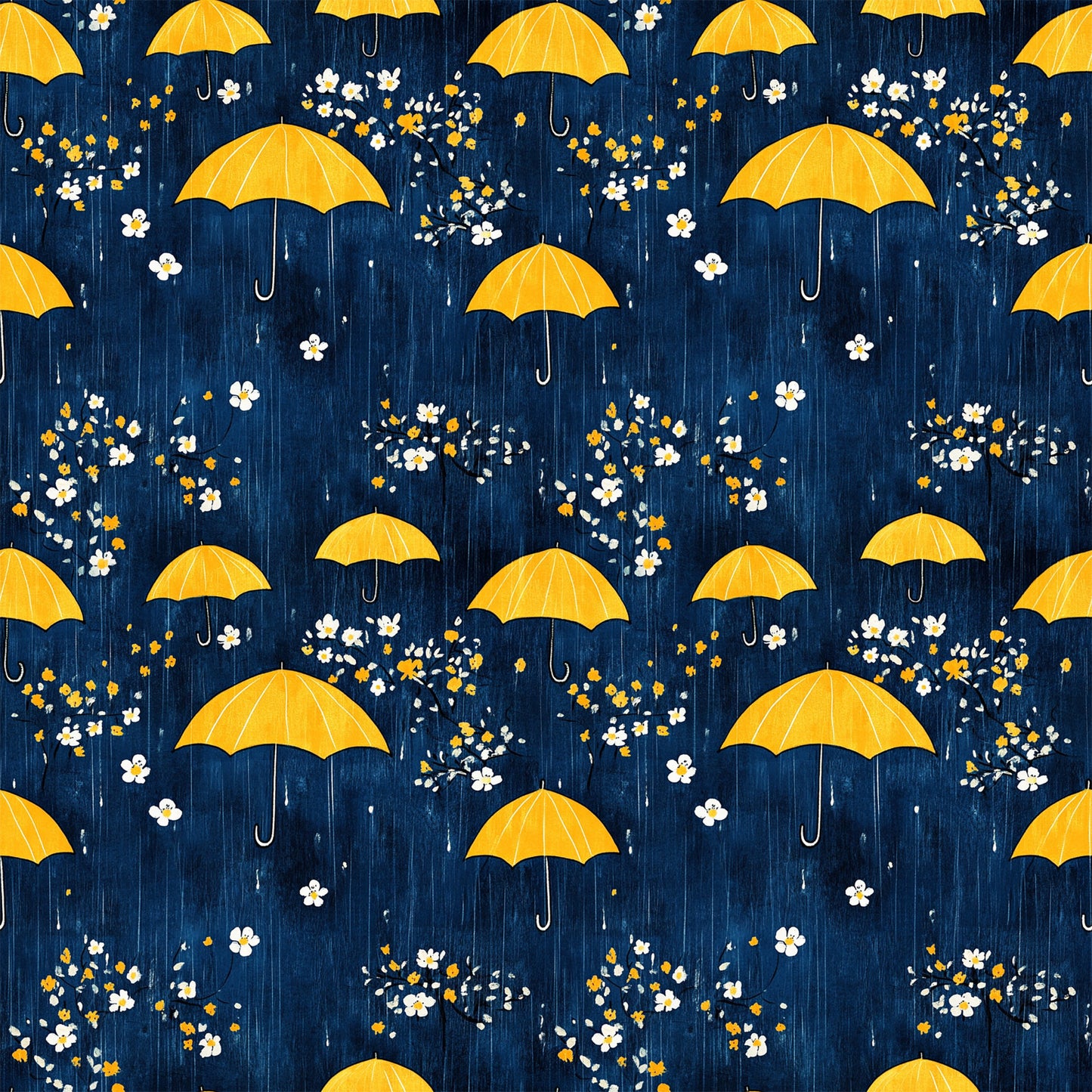 Spring Rain Umbrellas Pattern 4 Quilting Cotton Fabric