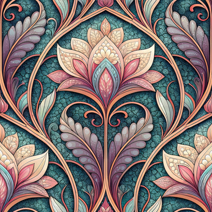 Stained Mosaic Glass Pattern 4 Quilting Cotton Fabric