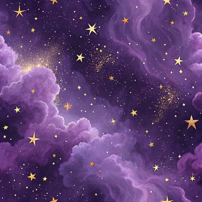 Starry Purple Skies Pattern 1 Quilting Cotton Fabric