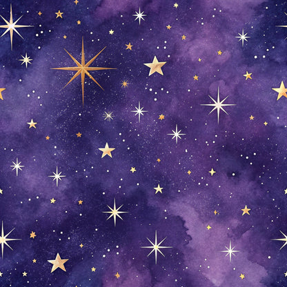 Starry Purple Skies Pattern 11 Quilting Cotton Fabric