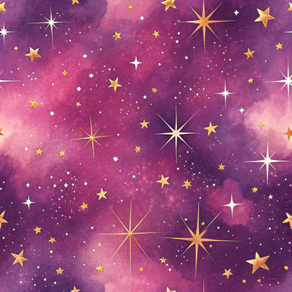 Starry Purple Skies Pattern 14 Quilting Cotton Fabric
