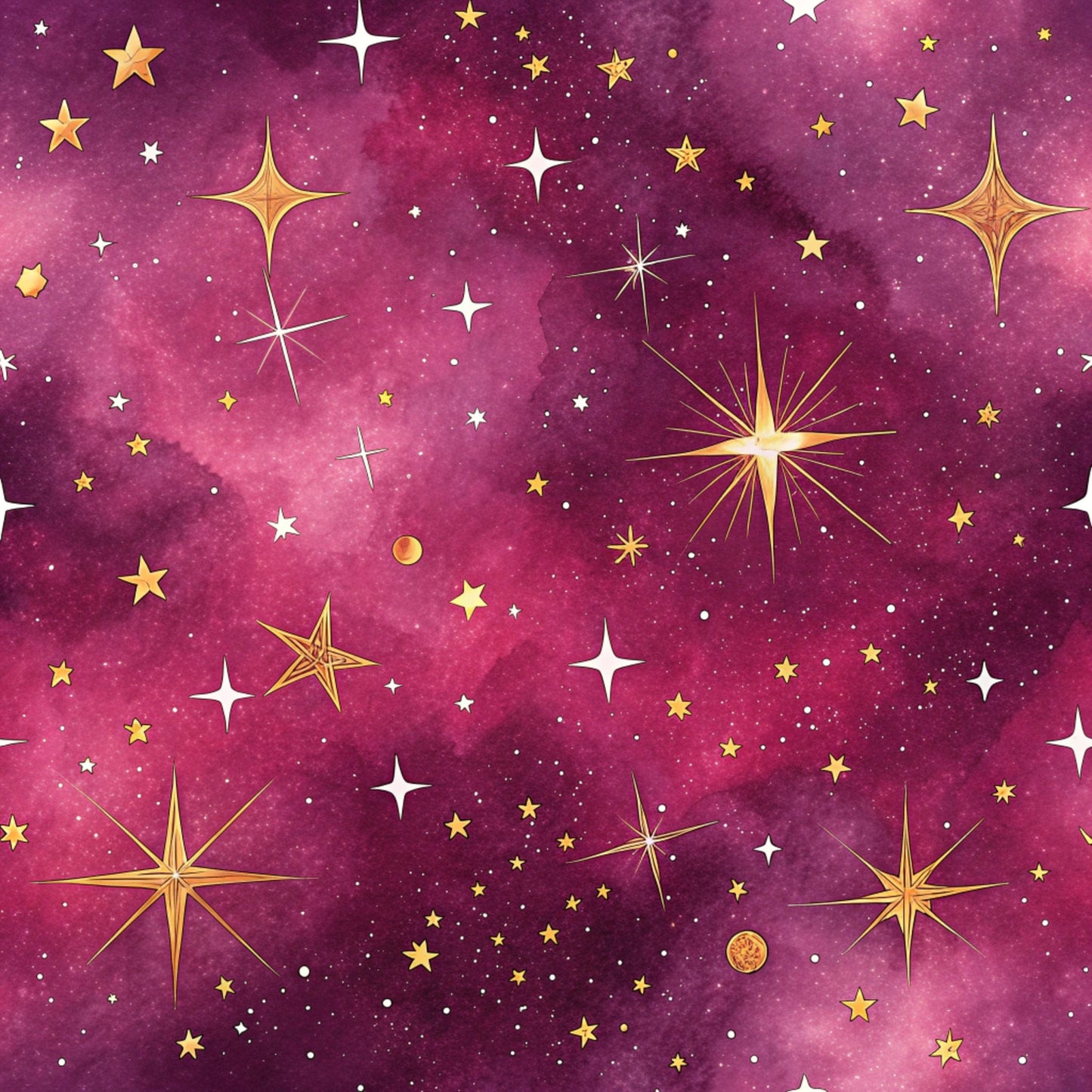 Starry Purple Skies Pattern 18 Quilting Cotton Fabric