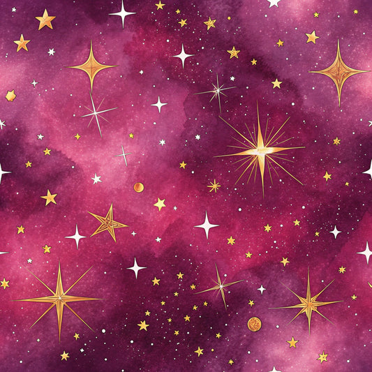 Starry Purple Skies Pattern 18 Quilting Cotton Fabric