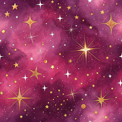 Starry Purple Skies Pattern 18 Quilting Cotton Fabric